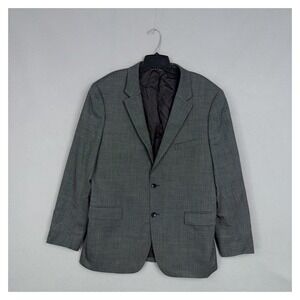 Theory Blazer Mens 44 Regular Gray Textured Two Button Wool Blend Professional